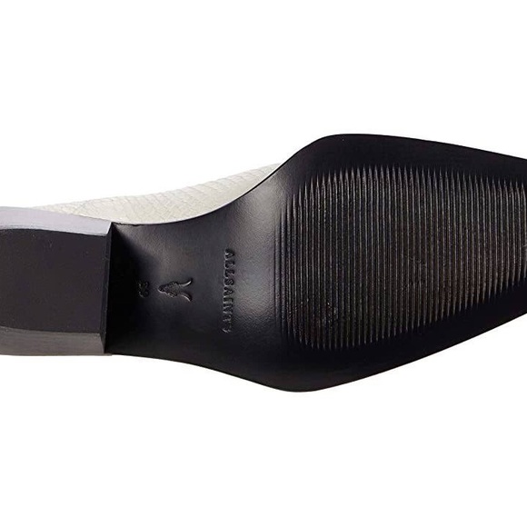 ALL SAINTS LENORA SNAKE EMBOSSED LEATHER WHITE BOOTIES NWT SZ 9 - Picture 10 of 10